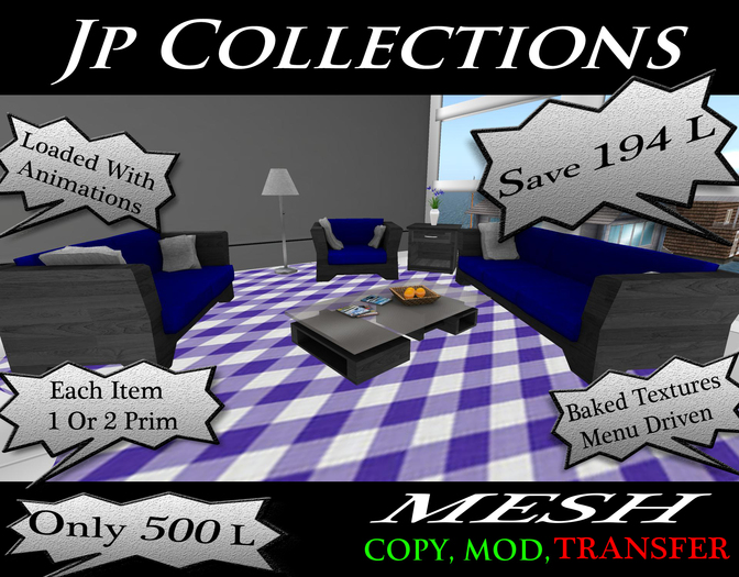 ****MESH****(BOXED) Blue Living Room ****MESH****