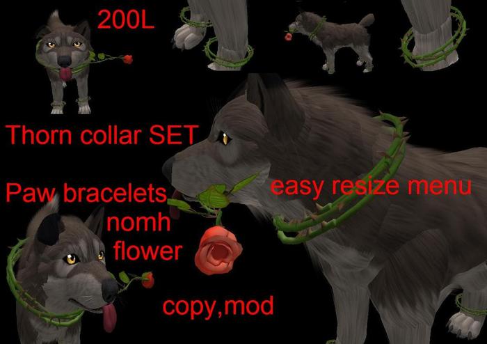 (TC)Thorn Twi Wolf Set,collar,bracelets,nomh flower (UNPACK)