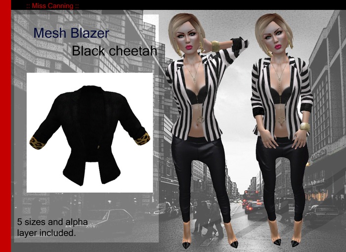 :: Miss Canning:: Mesh Blazer [ black cheetah]