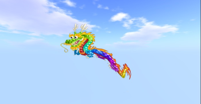 Chinese flexible scripted dragon animated