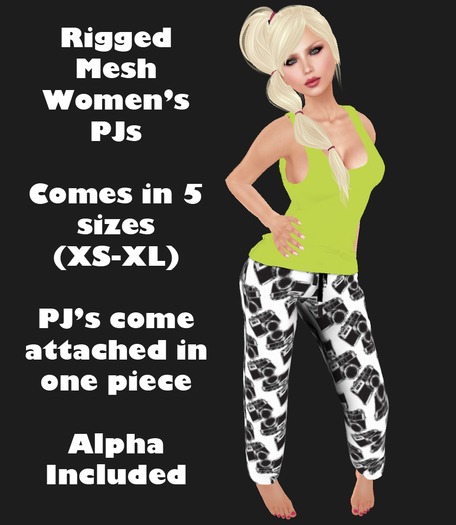 Rigged Mesh Women's PJ's - Camera Pajamas