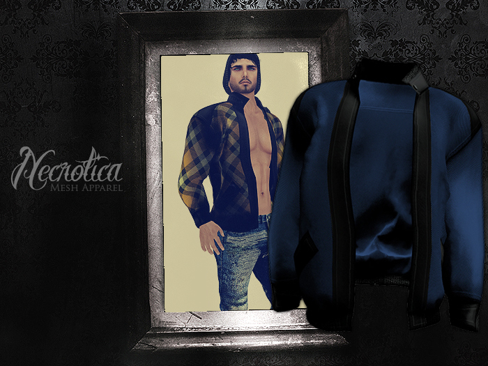 {N} - Men's Leather Jacket (Blue)
