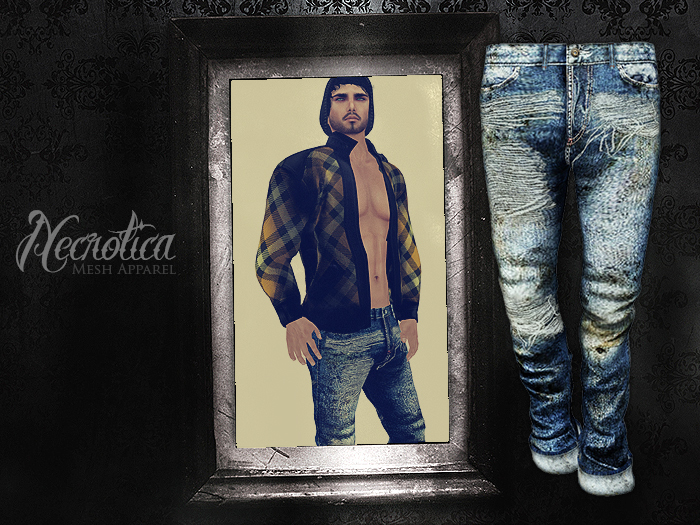 {N} - Men's Cuffed Jeans (Grunge Medium)