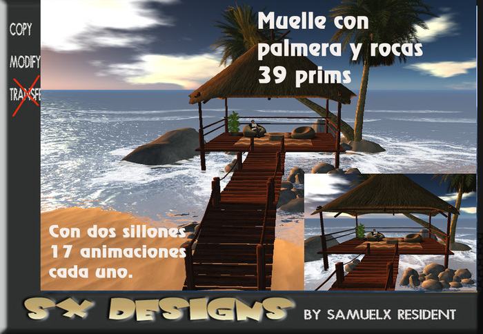 Rezzer muelle tiki con palmera
