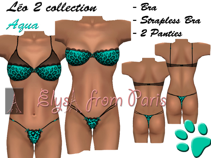 Lingerie Leo 2 BOM - Aqua Set- Elysa From Paris