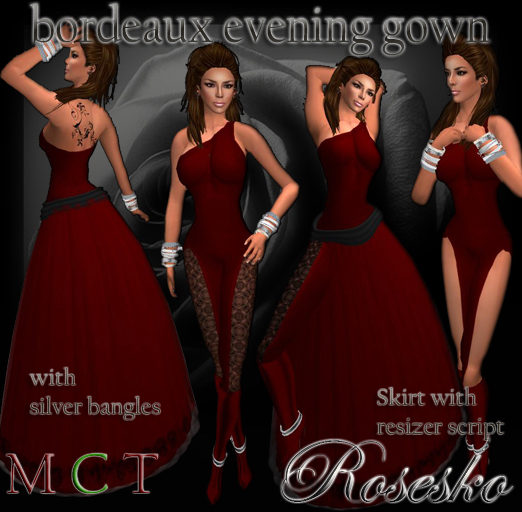 .:Rosesko:.bordeaux evening gown 