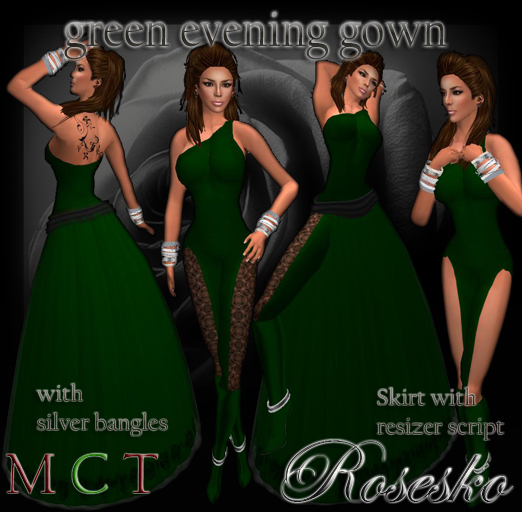 .:Rosesko:.green evening gown 