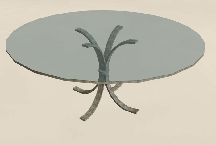 Table de verre