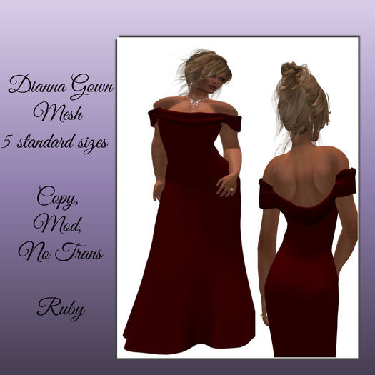 * PROMO * Dianna Gown  Ruby Boxed
