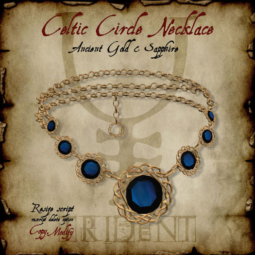 Celtic Circle Necklace [Gold/Sapphire] 