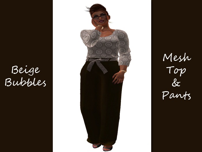 Beige Bubbles Mesh Outfit