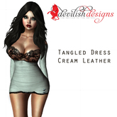 ! Devilish Designs "Tangled" Mini Dress Cream Leather