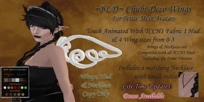 ~BLD~ Chubi Deco Wings & Necklace *Petite* Demo