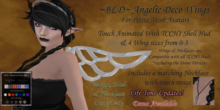 ~BLD~ Angelic Deco Wings & Necklace *Petite* Demo