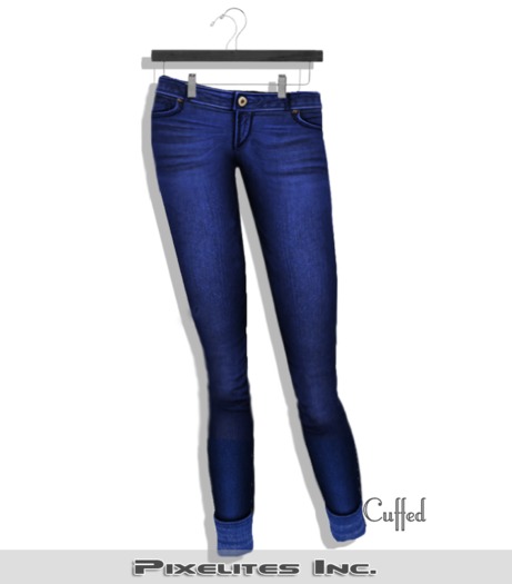 ::PL:: Skinny Jeans - cuffed - Cyan