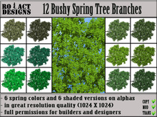 Ro!Act Designs 12 Bushy Spring Tree Branches  Alpha Textures