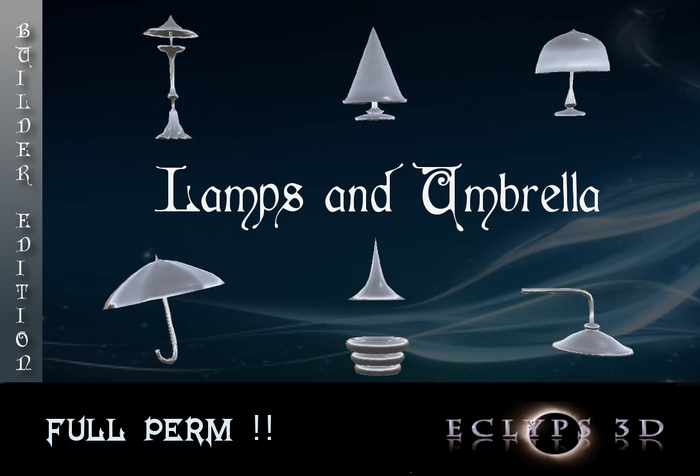 Sculpt lamp. umbrella.  box