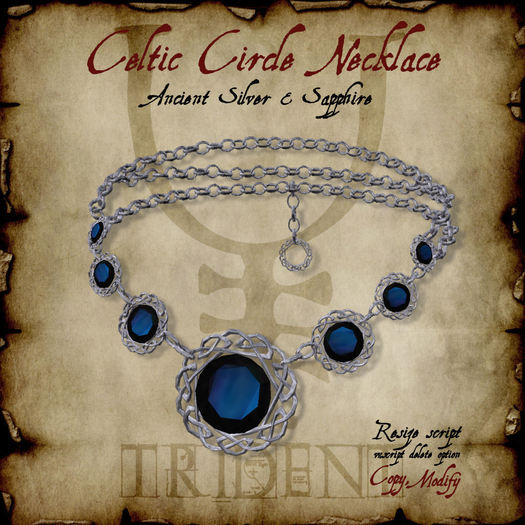 Celtic Circle Necklace [Silver/Sapphire] 