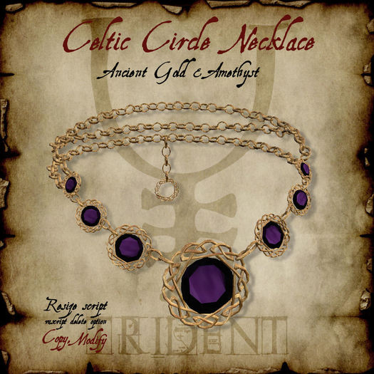 Celtic Circle Necklace [Gold/Amethyst] 