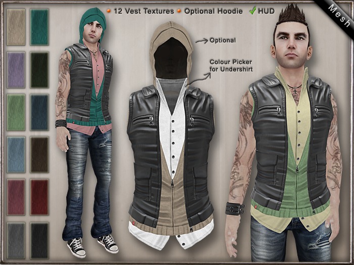 Second Life Marketplace - DN Mesh (m): Layered Gilette w HUD