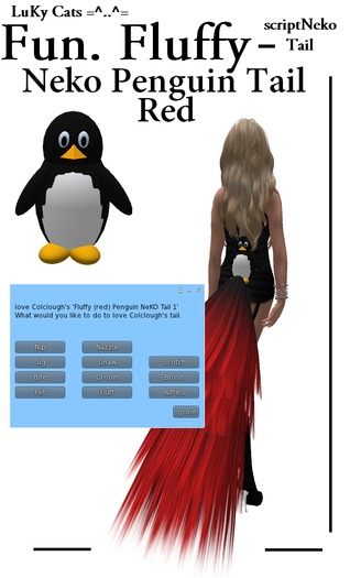 - -Fluffy (red) Penguin NeKO Tail - -