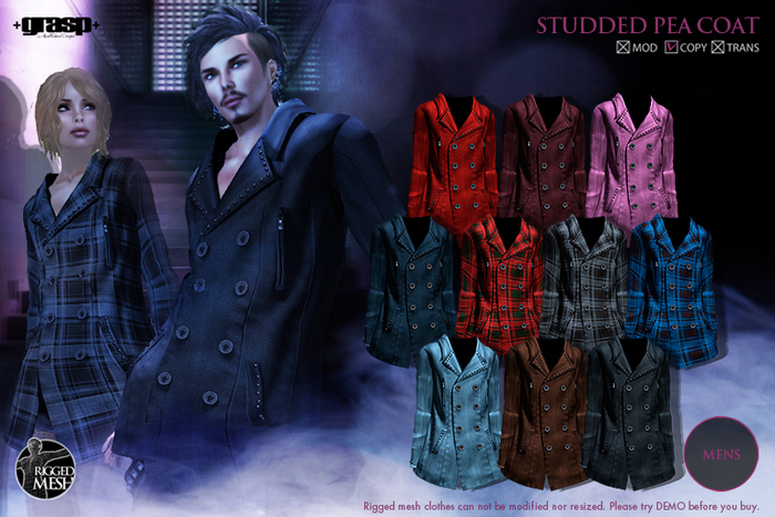 +grasp+/Studded pea coat/DEMO/Mens
