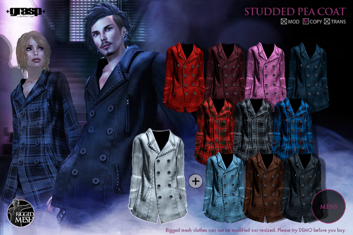 +grasp+/Studded pea coat/FATPACK/Mens