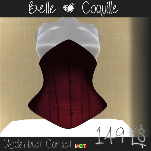 [Belle Coquille] Underbust Corset Red