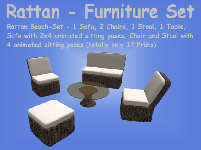 <MS> Decos Rattan-Furniture-Set