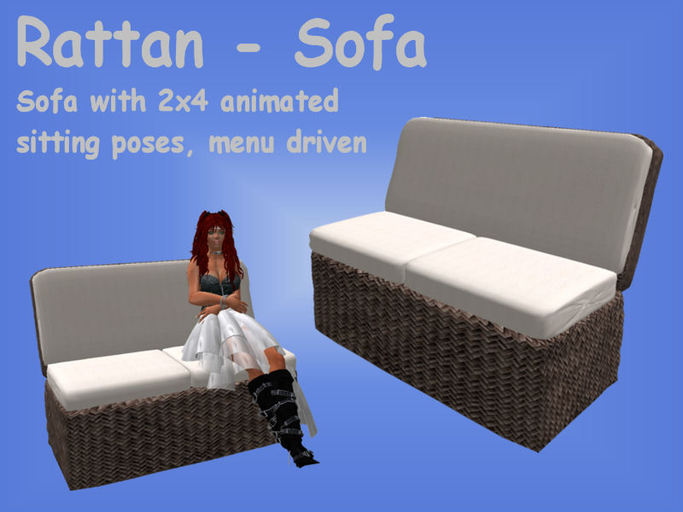 <MS> Decos Rattan-Sofa