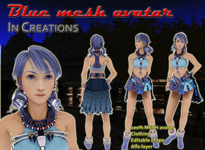Blue mesh avatar