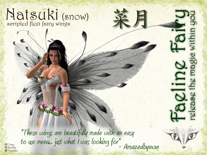 Natsuki (snow) - flexi wings for tiny and large by Faeline Fairy