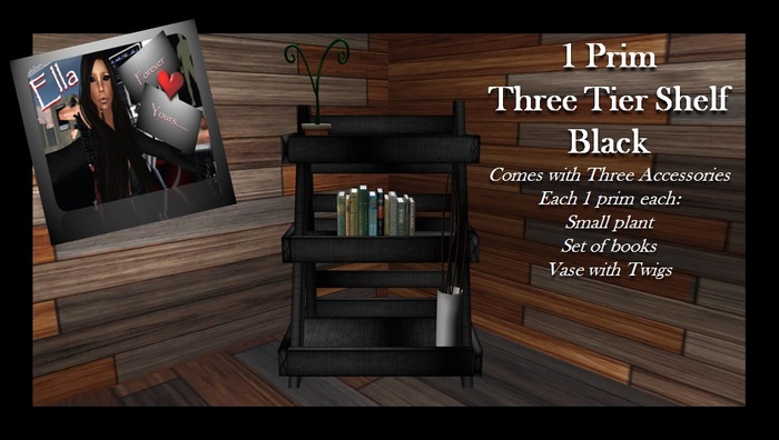 FYE - Black 3 Tier Shelf with Accessories