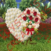 W21 Rest in Peace White & Red Floral Heart Wreath (Rezz Me)