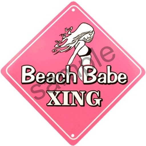 Beach Babe Crossing Sign Poster 01