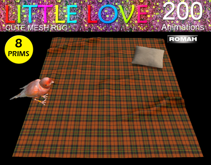 **R** LittleLove Mesh Rug *200 Anims* Orange