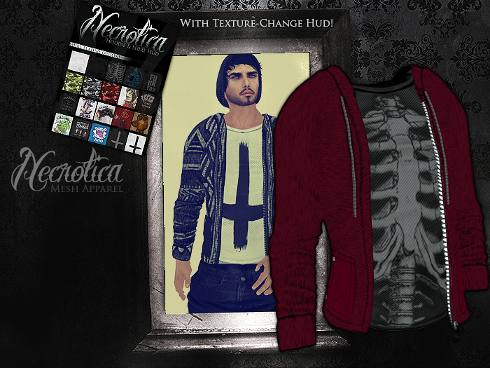 {N} - Mens Hoodie+Shirt (Bordeaux)
