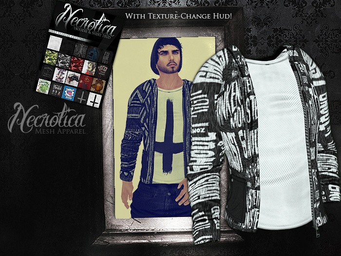 {N} - Mens Hoodie+Shirt (Horror Text)