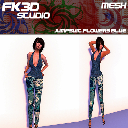 Jumpsuit Flowers Blue