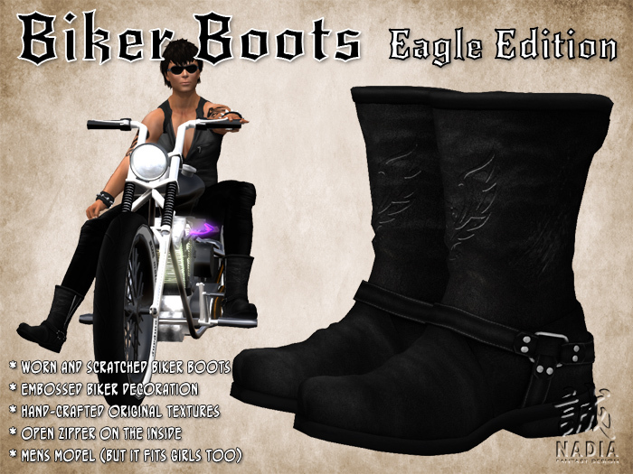 ~Nadia~ Biker Boots Eagle Edition