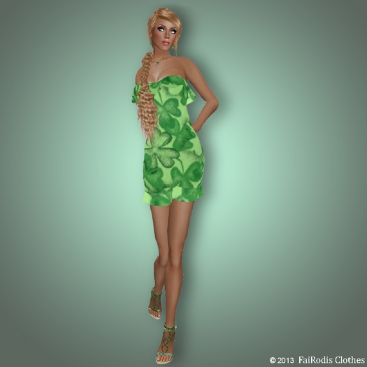 FaiRodis Shamrock3 yellow green mesh dress all sizes