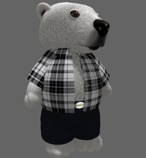 Tiny Guys Open Black&White Plaid Shirt & Jeans