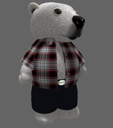 Tiny Guys Open Red&White Plaid Shirt & Jeans