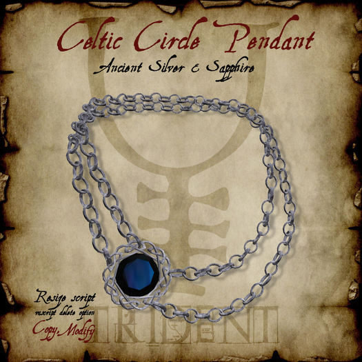 Celtic Circle Pendant [Silver/Sapphire] 