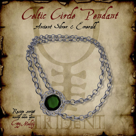 Celtic Circle Pendant [Silver/Emerald] 