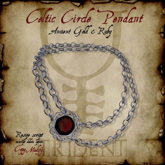 Celtic Circle Pendant [Silver/Ruby] 