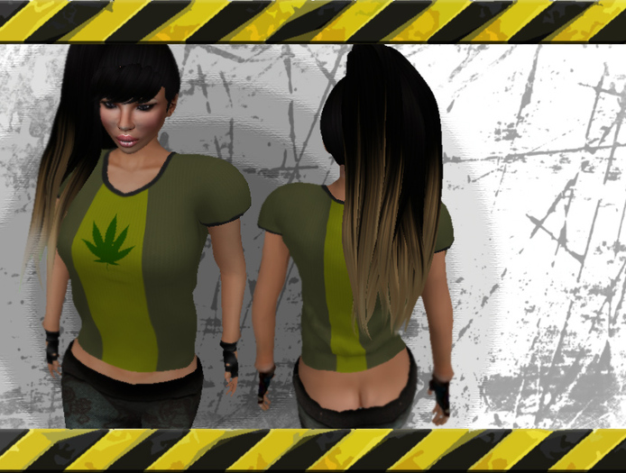*[Naidoo]* - Female Rigged Mesh Tee - MellowWeed