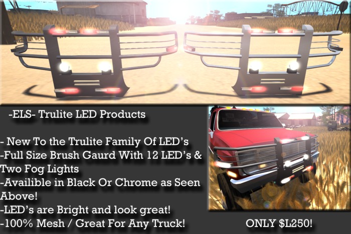 -ELS- Truelite Brushgaurd Chrome (Red/White)