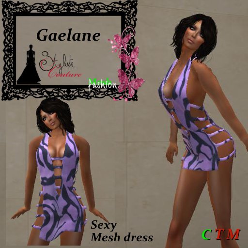 GAELANE  Mini Halter Dress Violet Tiger