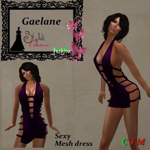 GAELANE  Mini Halter Dress Purpleblack